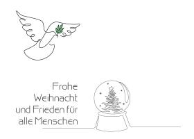 Taube mit Kugel - Weihnacht-Weltfriede
